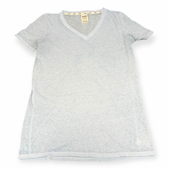 PINK VICTORIA’S SECRET Women’s Heather Blue V-Neck Short Sleeve Sleep Shirt Size - Picture 1 of 5